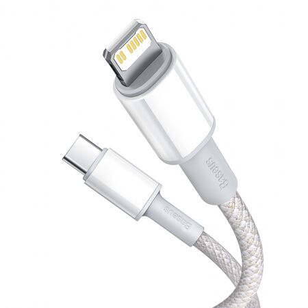 Кабель USB-C BASEUS High Density Braided, Type-C - Lightning, 20W, 1 м, белый - 4