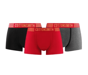 Мужские трусы Cottonsmith Festival Man Underwear 3 шт. Размер L (Gray/Red/Black) : отзывы и обзоры 