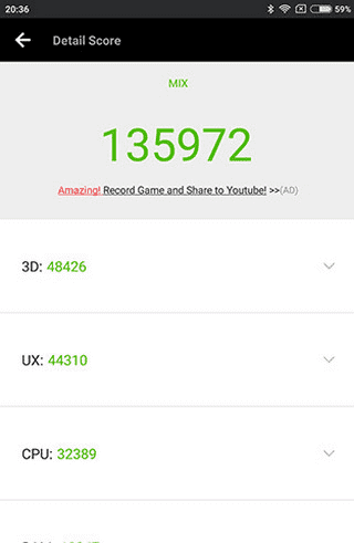 Итоги теста по AnTuTu для Xiaomi Mi Mix