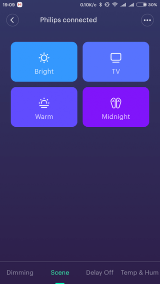 Приложение Mi Home для Xiaomi Mijia Philips Ceiling Lamp Меню приложения Mi Home для Xiaomi Mijia Philips Ceiling Lamp