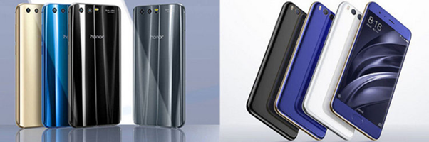 Размеры Huawei Honor 9 и Xiaomi Mi6 Размеры смартфонов Huawei Honor 9 и Xiaomi Mi6